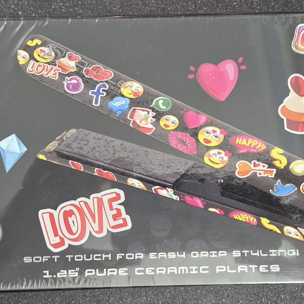Love Emoji Hair Straightener with Ceramic Plates